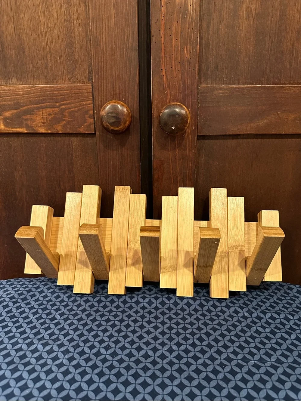 Wooden coat rack • hanger • folding • towel hooks • bamboo